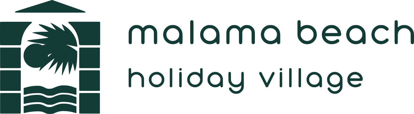 Malama Beach Holiday Village logo, deep teal arch mark and wordmark
